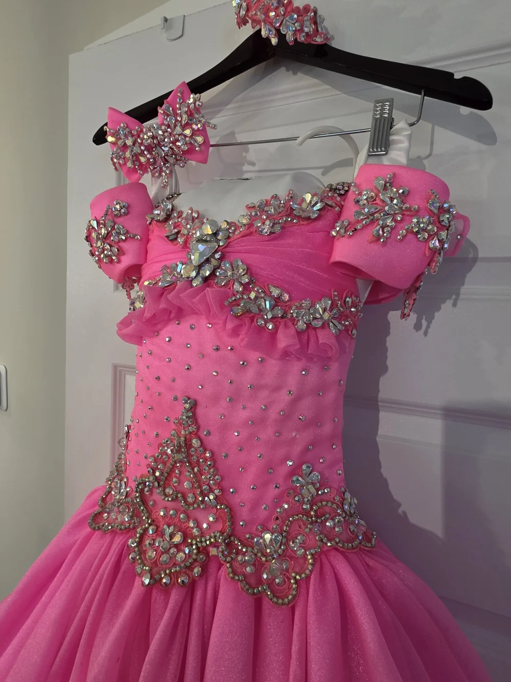 Full GLITZ Custom made Pageant Cupcake Dress w Accessories
